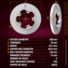 Metrix Premium Rear Disc Brake Rotor 83991MF aftermarket car parts