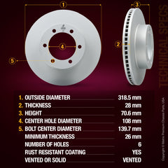 Metrix Premium Front Disc Brake Rotor 83995MF aftermarket car parts