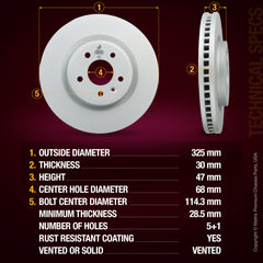 Metrix Premium Front Disc Brake Rotor 83998MF aftermarket car parts