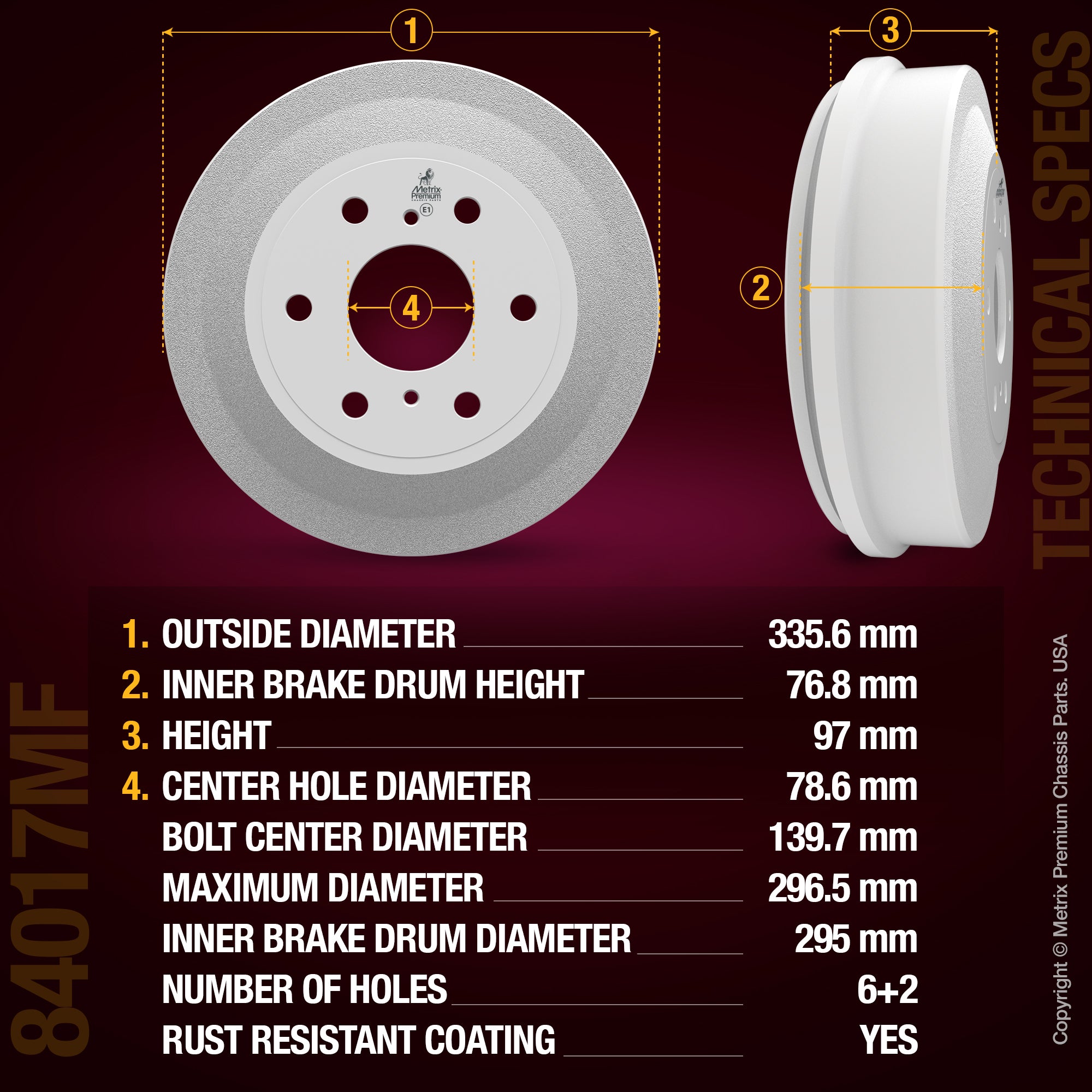 Metrix Premium Rear Brake Drum Kit 92237MT aftermarket car parts