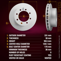 Metrix Premium Front Disc Brake Rotor Kit 92383MT aftermarket car parts
