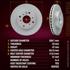 Metrix Premium Front Disc Brake Rotor 84030MF aftermarket car parts