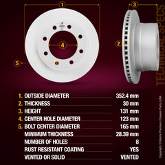Metrix Premium Rear Disc Brake Rotor Kit 92380MT aftermarket car parts