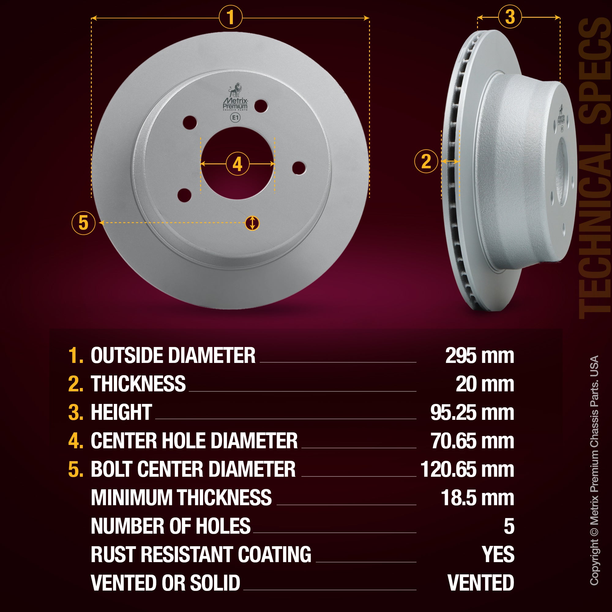 Metrix Premium Rear Disc Brake Rotor 84060MF aftermarket car parts