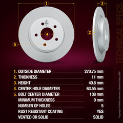 Metrix Premium Rear Disc Brake Rotor Kit 92688MT aftermarket car parts