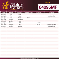 Metrix Premium Rear Disc Brake Rotor 84095MF OEM fit spare parts