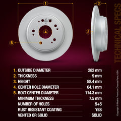 Metrix Premium Rear Disc Brake Rotor Kit 92686MT aftermarket car parts