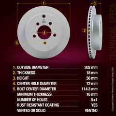 Metrix Premium Rear Disc Brake Rotor Kit 92683MT aftermarket car parts