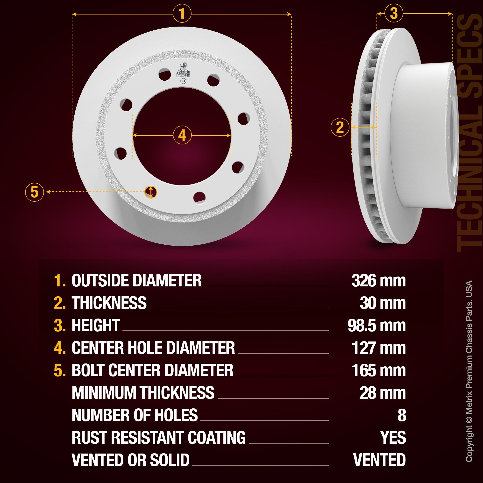 Metrix Premium Rear Disc Brake Rotor 84138MF aftermarket car parts