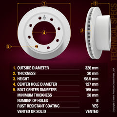 Metrix Premium Rear Disc Brake Rotor Kit 92412MT aftermarket car parts