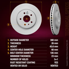 Metrix Premium Front Disc Brake Rotor Kit 92411MT aftermarket car parts