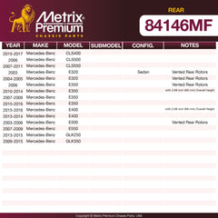 Metrix Premium Rear Disc Brake Rotor 84146MF OEM fit spare parts