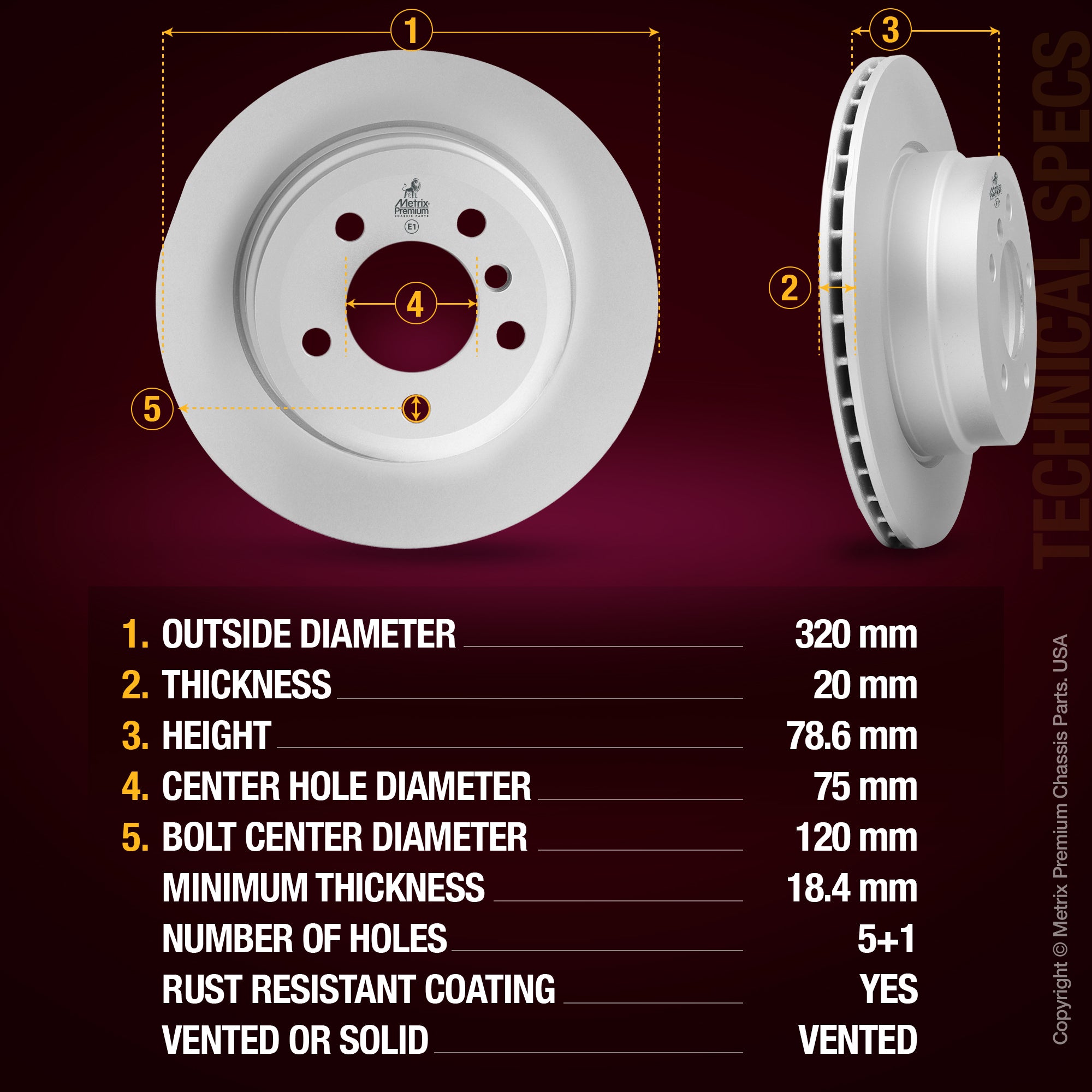 Metrix Premium Rear Disc Brake Rotor Kit 92329MT aftermarket car parts