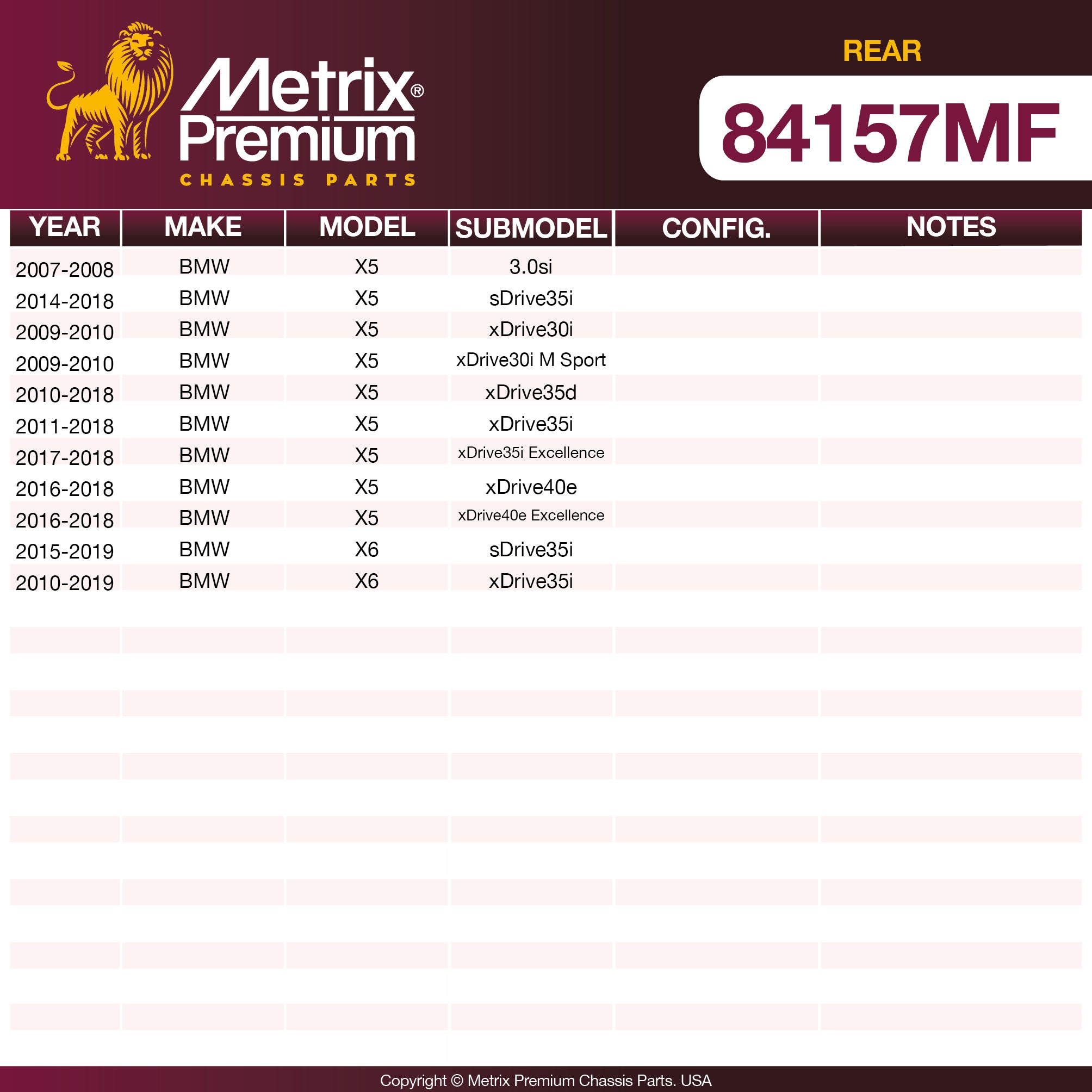 Metrix Premium Rear Disc Brake Rotor 84157MF OEM fit spare parts