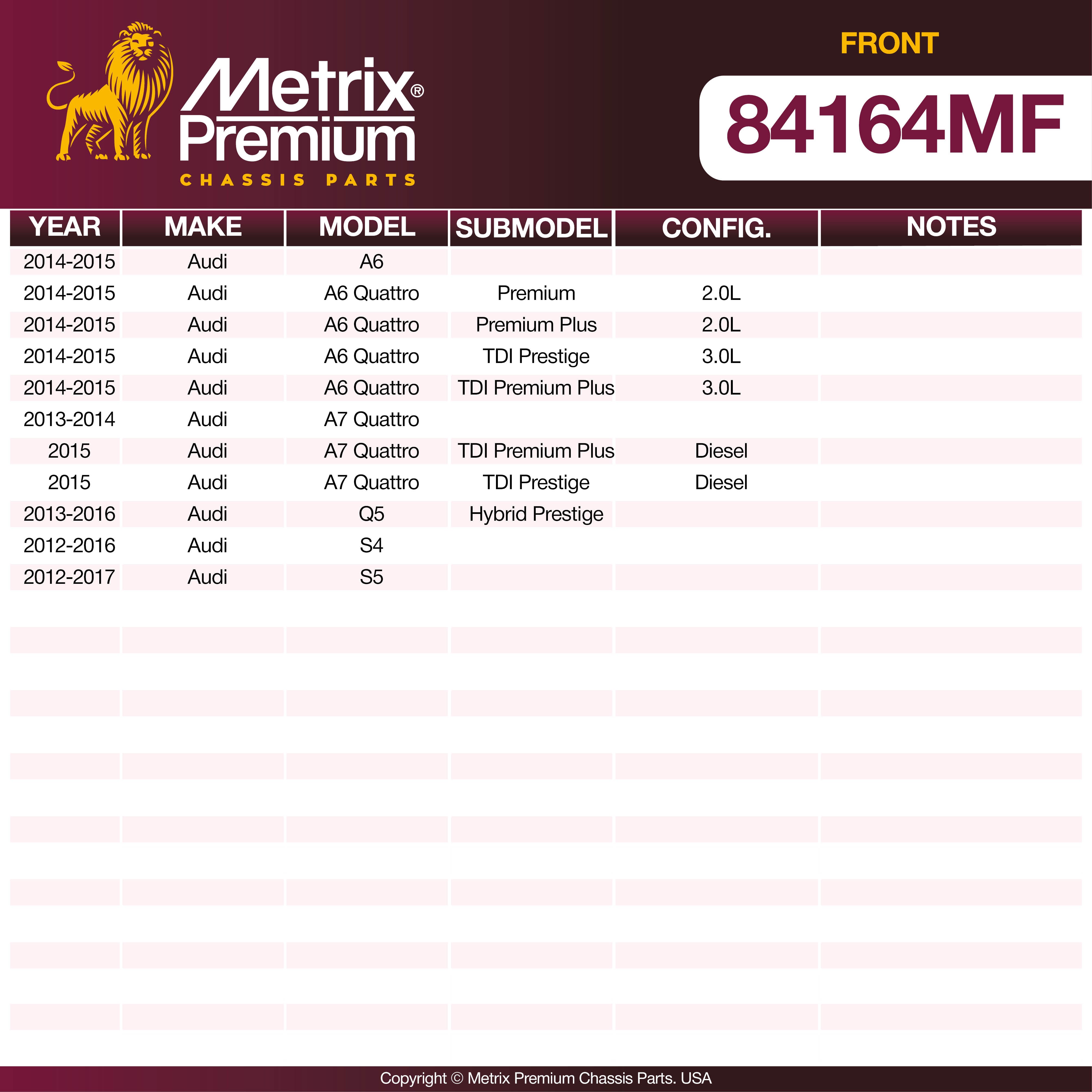 Metrix Premium Front Disc Brake Rotor 84164MF OEM fit spare parts