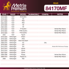 Metrix Premium Rear Disc Brake Rotor 84170MF OEM fit spare parts