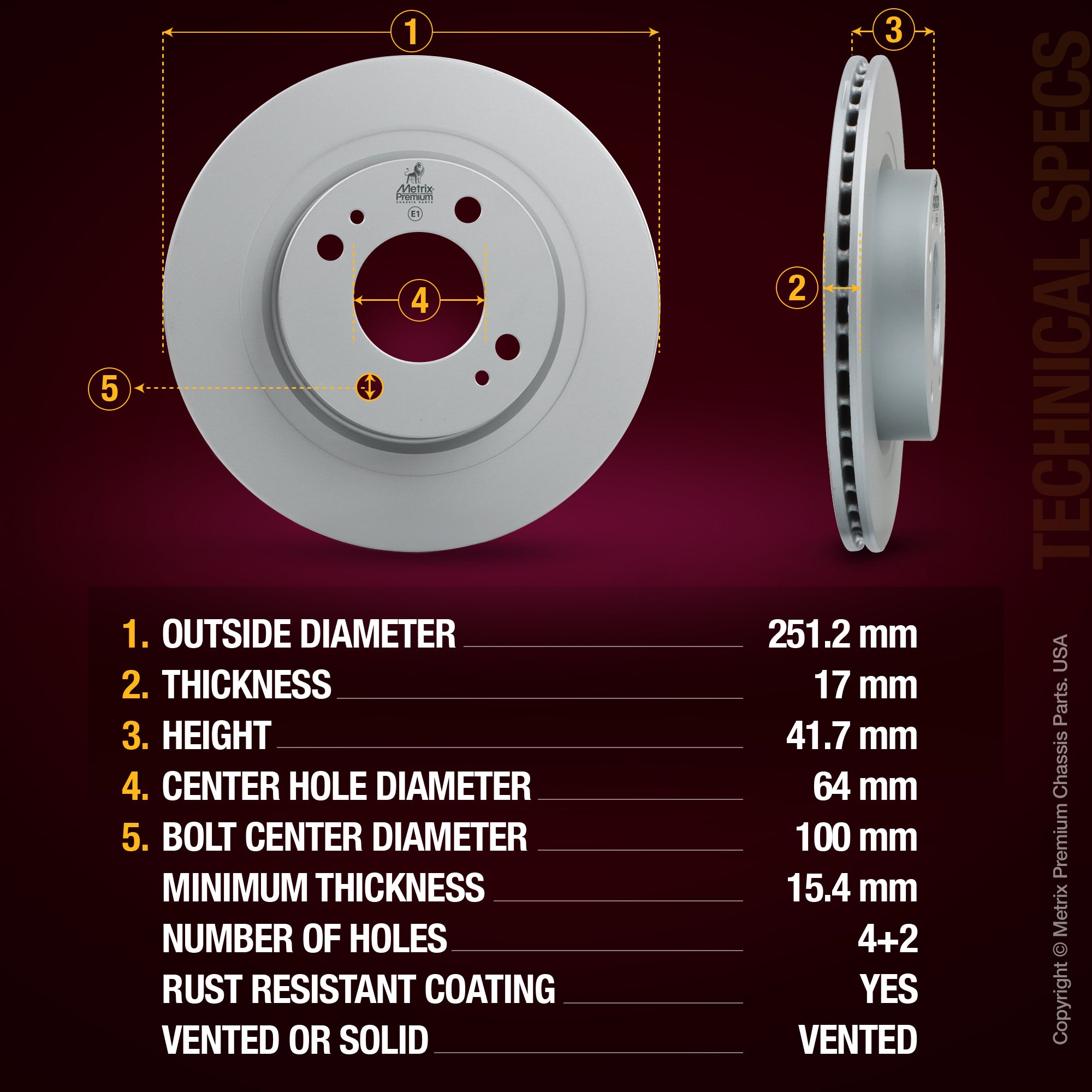 Metrix Premium Front Disc Brake Rotor 84181MF aftermarket car parts