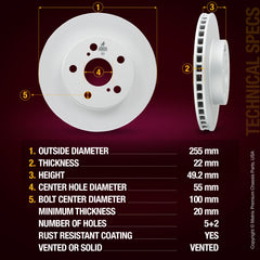 Metrix Premium Front Disc Brake Rotor Kit 92677MT aftermarket car parts