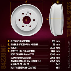 Metrix Premium Rear Brake Drum 84238MF aftermarket car parts