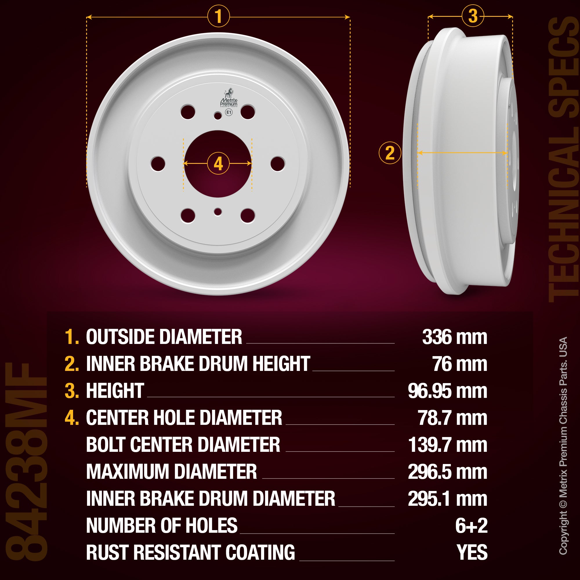 Metrix Premium Rear Brake Drum Kit 92235MT aftermarket car parts