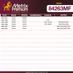 Metrix Premium Rear Disc Brake Rotor 84263MF OEM fit spare parts