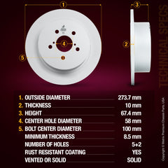 Metrix Premium Rear Disc Brake Rotor Kit 92673MT aftermarket car parts