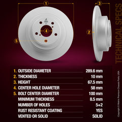 Metrix Premium Rear Disc Brake Rotor 84269MF aftermarket car parts