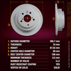 Metrix Premium Rear Disc Brake Rotor Kit 92541MT aftermarket car parts