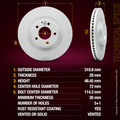 Metrix Premium Front Disc Brake Rotor Kit 92672MT aftermarket car parts