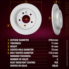 Metrix Premium Rear Disc Brake Rotor 84272MF aftermarket car parts