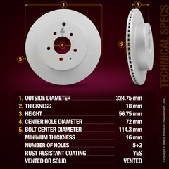Metrix Premium Rear Disc Brake Rotor 84276MF aftermarket car parts