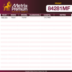 Metrix Premium Chassis Parts Front Disc Brake Rotor 84281MF aftermarket car parts
