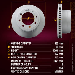 Metrix Premium Rear Disc Brake Rotor Kit 92574MT aftermarket car parts
