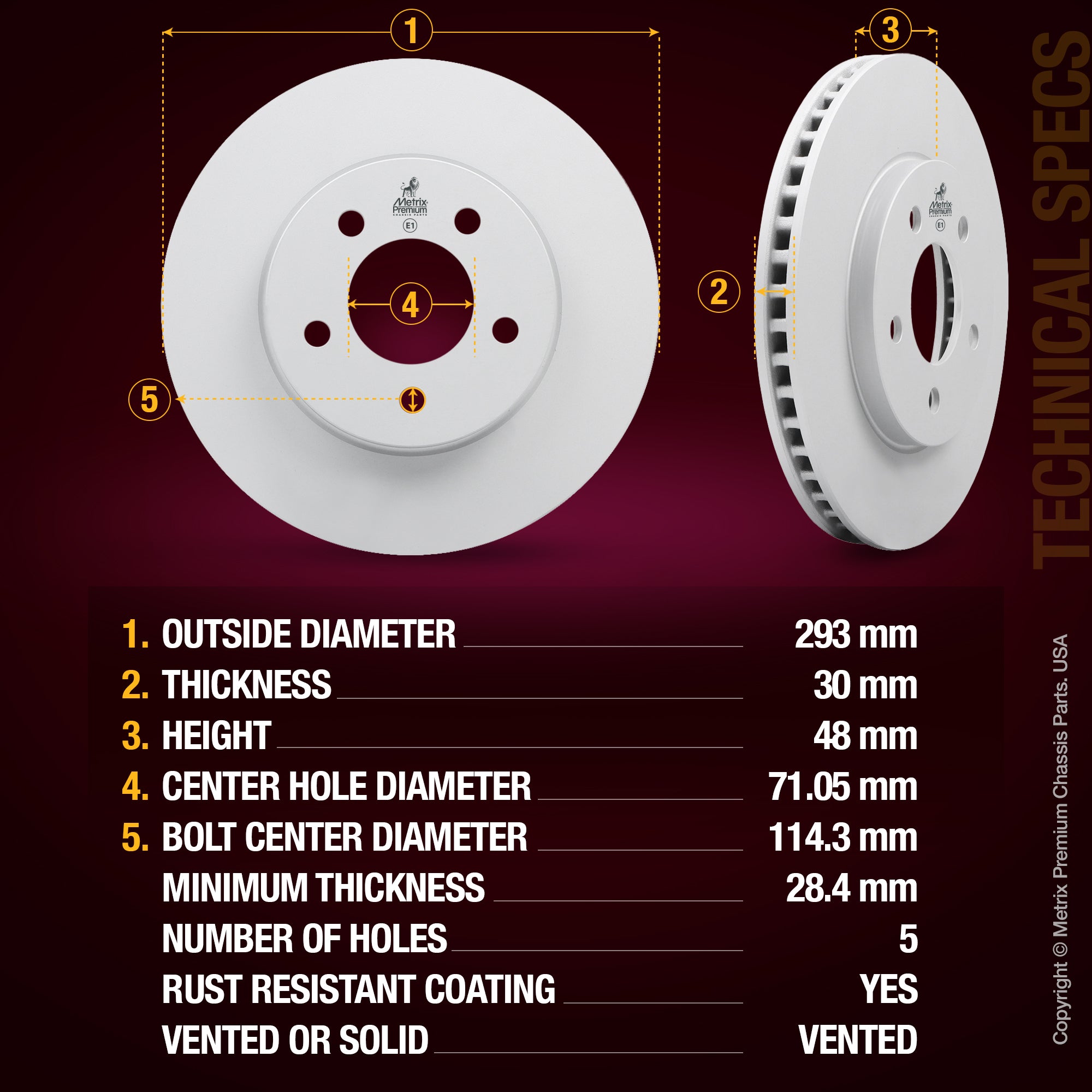 Metrix Premium Front Disc Brake Rotor 84291MF aftermarket car parts