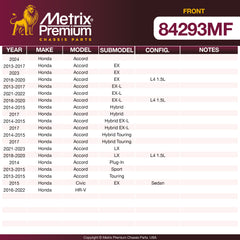 Metrix Premium Front Disc Brake Rotor 84293MF OEM fit spare parts