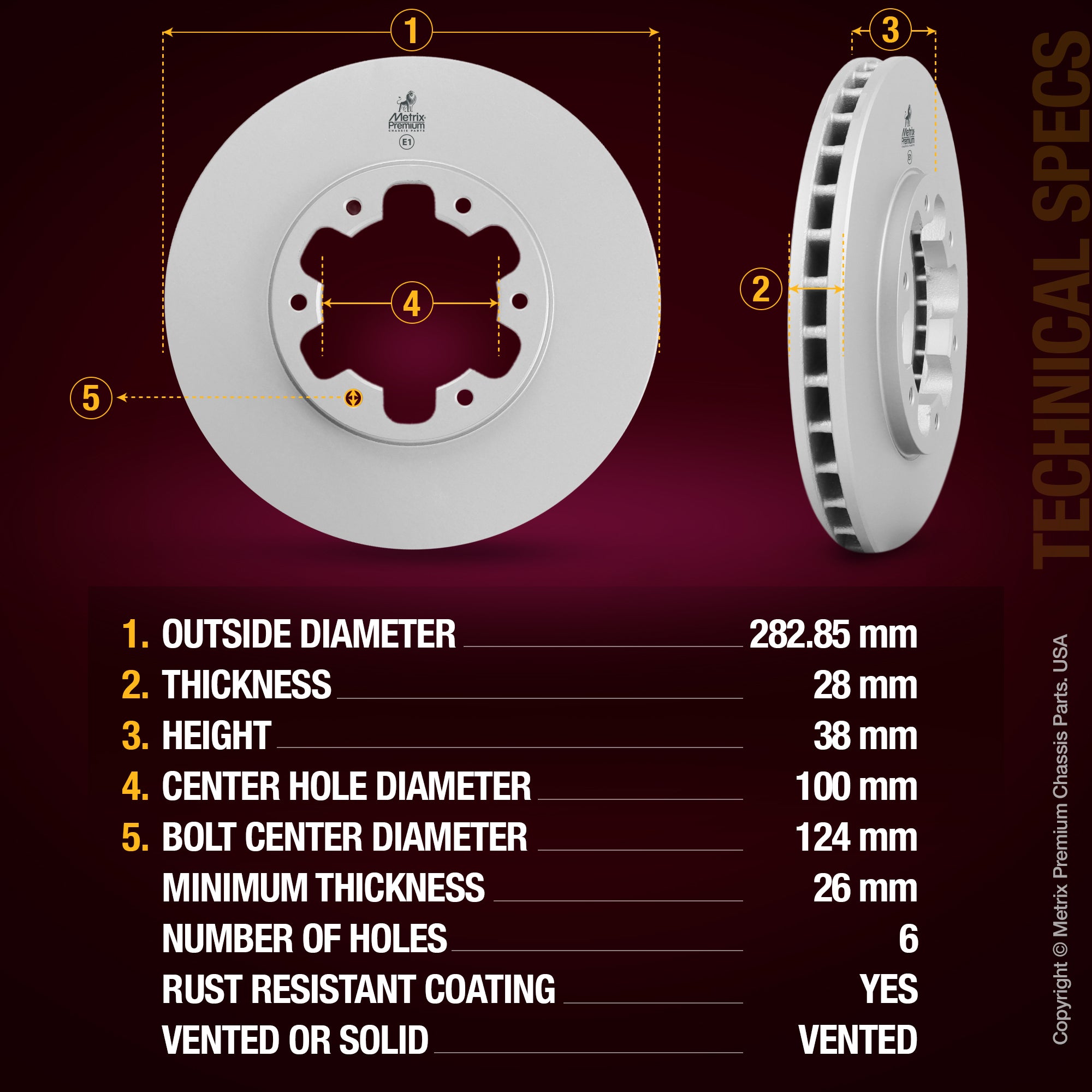 Metrix Premium Front Disc Brake Rotor Kit 92406MT aftermarket car parts