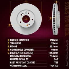 Metrix Premium Front Disc Brake Rotor 84300MF aftermarket car parts