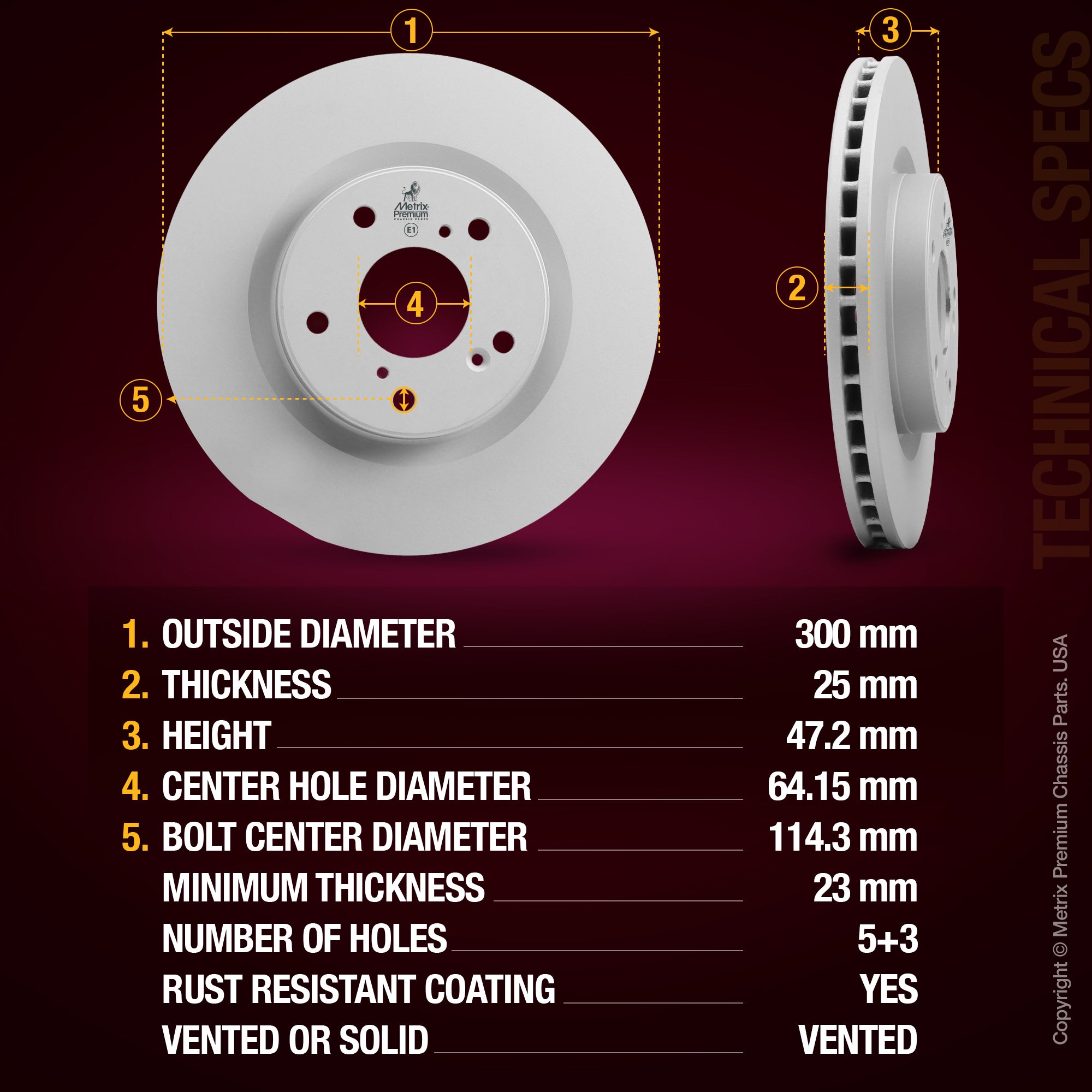 Metrix Premium Front Disc Brake Rotor 84302MF aftermarket car parts