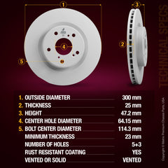 Metrix Premium Front Disc Brake Rotor Kit 92325MT aftermarket car parts