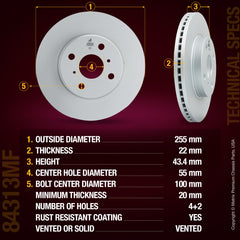 Metrix Premium Front Disc Brake Rotor 84313MF aftermarket car parts