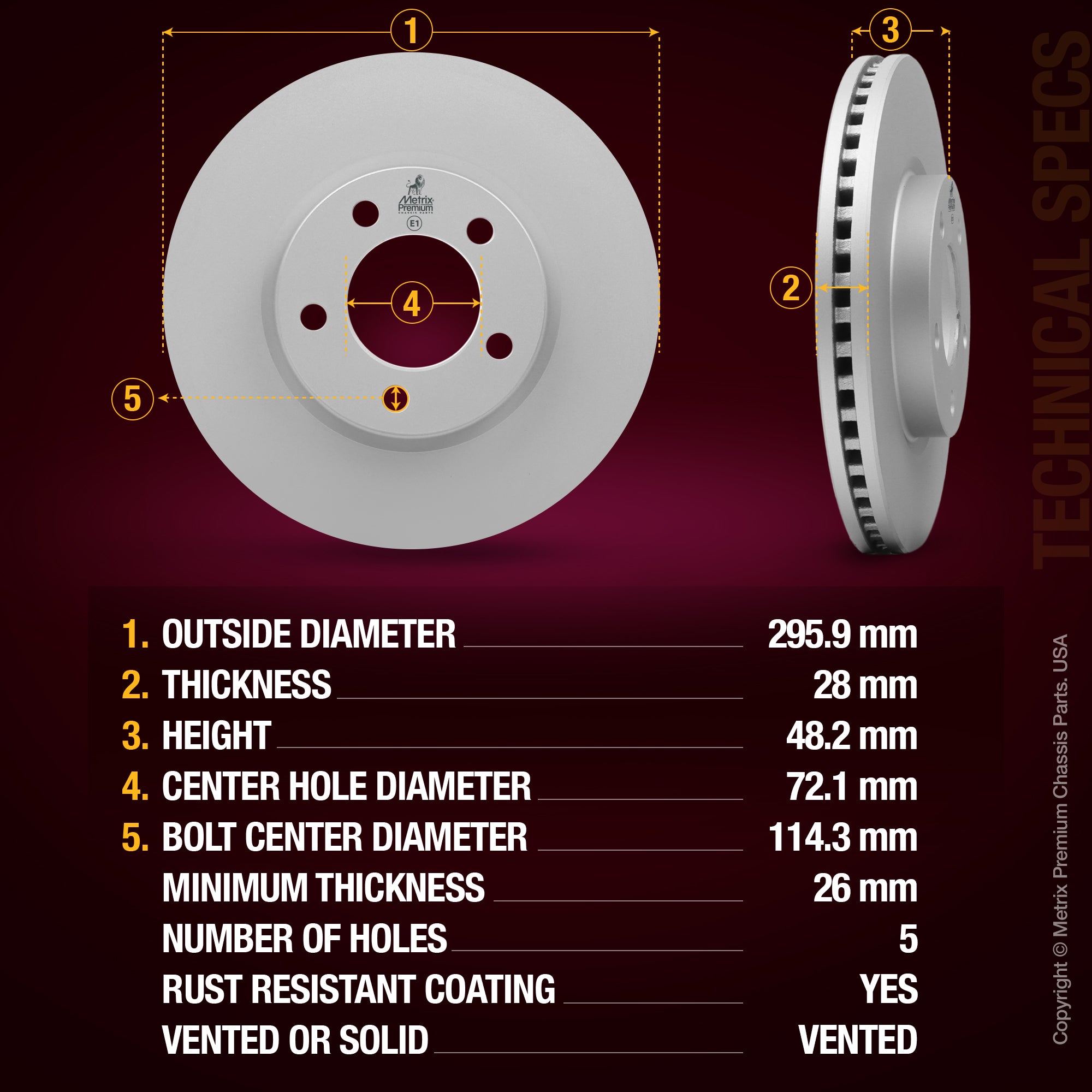 Metrix Premium Front Disc Brake Rotor Kit 92368MT aftermarket car parts