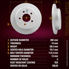 Metrix Premium Rear Disc Brake Rotor Kit 92367MT aftermarket car parts