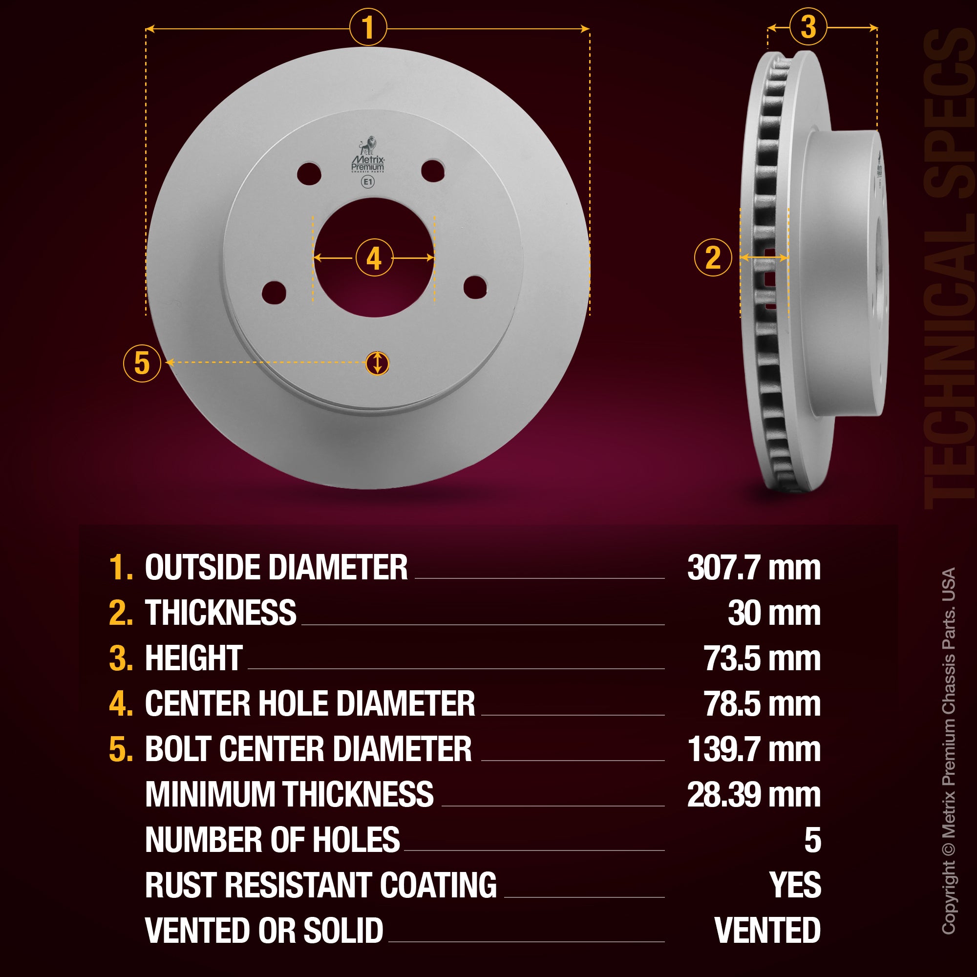 Metrix Premium Front Disc Brake Rotor Kit 92365MT aftermarket car parts