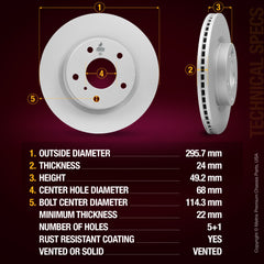 Metrix Premium Front Disc Brake Rotor 84332MF aftermarket car parts