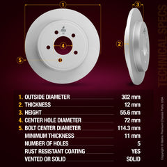 Metrix Premium Rear Disc Brake Rotor 84344MF aftermarket car parts
