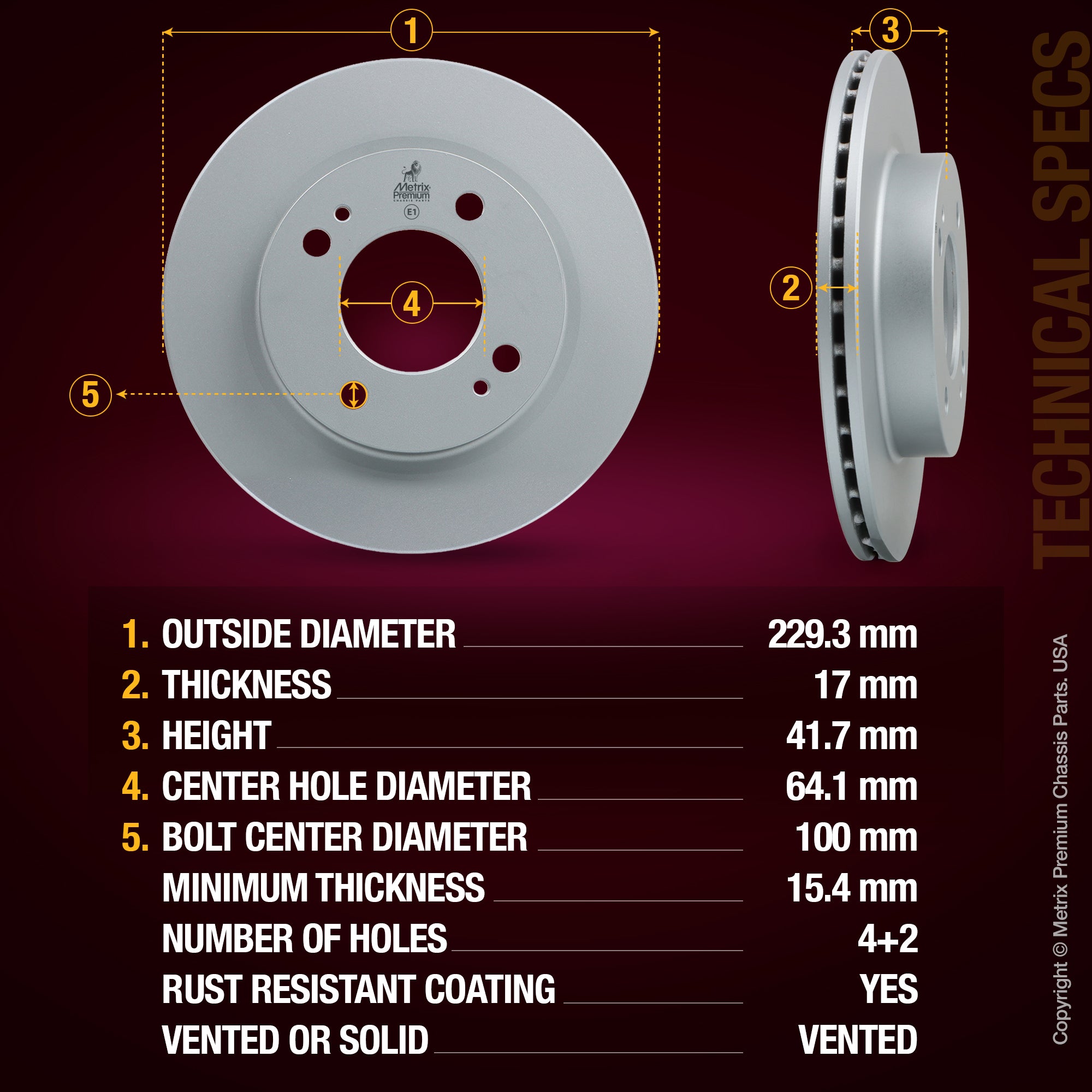 Metrix Premium Front Disc Brake Rotor 84346MF aftermarket car parts