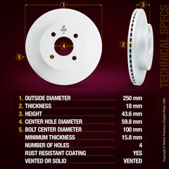 Metrix Premium Front Disc Brake Rotor Kit 92749MT aftermarket car parts