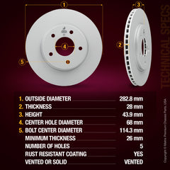 Metrix Premium Front Disc Brake Rotor 84350MF aftermarket car parts