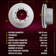 Metrix Premium Rear Disc Brake Rotor 84353MF aftermarket car parts