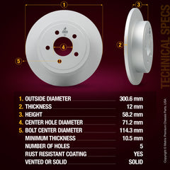 Metrix Premium Rear Disc Brake Rotor 84356MF aftermarket car parts